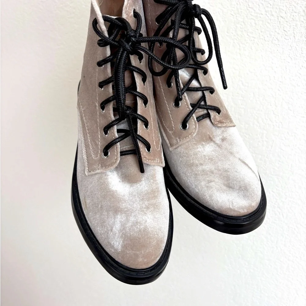 Dolce Vita Silver Velvet Bardot Booties - Picture 4 of 7